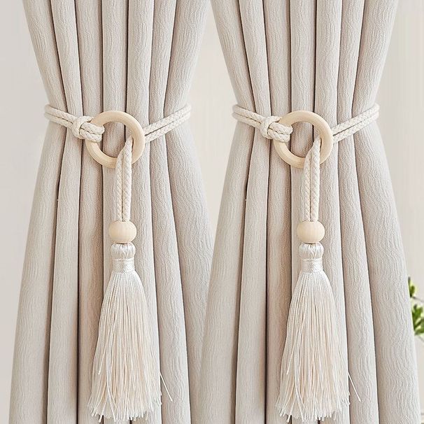 New Simple Luxury Tiebacks Pair Set Tassel Braided Rope Storage Curtain Rings Home Decoration 2p-set_maomaolike.com