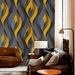 45cm*2000cm Luxury Gold Beige Wave Peel And Stick Wallpaper, 3D Abstract Waterproof Wall Covering For Living Room TV Background Accent Wall_maomaolike.com