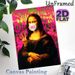 Mona Lisa Themed Painting Poster, Whimsical Graffiti-style Altered Classic Poster, Playful Reimagined Artwork With Bubble Gum & Peace Sign, Ideal For_maomaolike.com