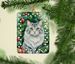 American Curl Cat By The Christmas Tree Porcelain Ornament Christmas Tree Hanging Decorations For Home Christmas Holiday, Rectangle, Gift, Multicolor_maomaolike.com