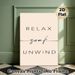 Relax Soak Unwind Typographic Painting Poster, Minimalist Modern Mixed-font Text Poster, Calming Neutral-toned Design To Foster Serene Vibe, Ideal For_maomaolike.com