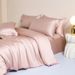 New LF Grade 100s Austrian Lenzing Tencel Four-Piece Set Spring Summer Solid Color Simple Silky Naked Sleep Sheet Bed Skirt_maomaolike.com