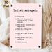 Bathroom Rules Painting Poster, Minimalist Pink Typographic Poster, Clear Toilet Usage Guidelines, Ideal For Bathroom And Restroom_maomaolike.com