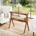 Wood End Table, Farmhouse Side Table With 2-Tier Storage Shelf_maomaolike.com