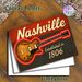 Nashville Guitar Painting Poster, Vintage Retro Style Poster With Neon-outlined Electric Guitar & Classic Lettering, Nostalgic Music-themed Decor For_maomaolike.com