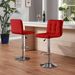 Bar Stools 1 Set Of 2, Counter Height Bar Stools, Square Cushion Bar Stools With Back, Footstool, Cafe, Red, 2 Pieces_maomaolike.com