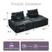 Deep Seat Modular Sectional Sofa With Adjustable Backrest -39.37 Chenille Compressed Couch For Living Room, Bedroom, Lounge 2 Piece ,Black._maomaolike.com