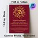 Gayatri Mantra Om Symbol Painting Poster, Rich Burgundy With Golden Sacred Script & Ornate Motif Poster, Fosters Spiritual Calm, Ideal For Meditation_maomaolike.com