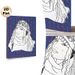 Stylized Boho Figure Painting Poster, Minimalist Line Art Portrait Poster, Artistic Design With Decorative Beaded Headwrap And Wavy Hair, Suitable For_maomaolike.com