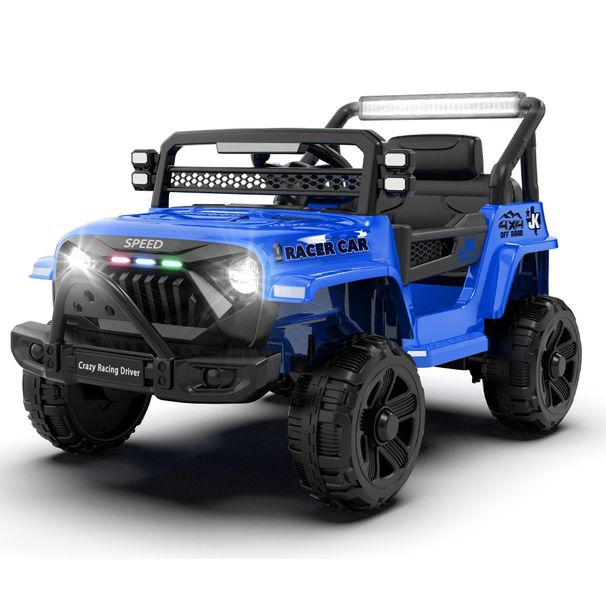 12V Kids Ride On Electric Truck Car W Parents Control,2WD,Four-wheel Suspension,Early Education Function,Adjustable Volume,USB,MP3,Bluetooth,Microphone Jack,Power Display,LED Lights For Kids Aged 1-4._maomaolike.com