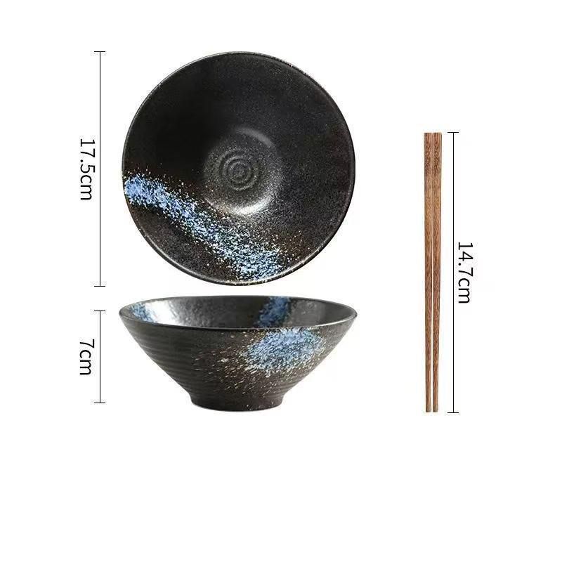 Japanese Style Ramen Large Creative Hat Trumpet Instant Noodle Ceramic Tableware Soup Bowl_maomaolike.com
