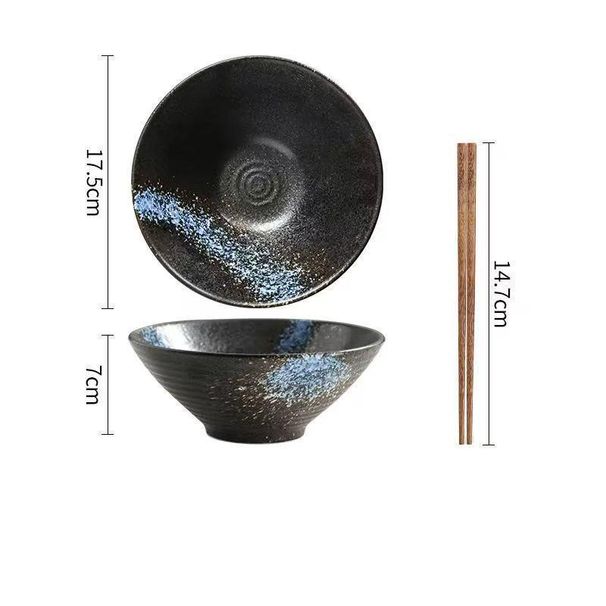 Japanese Style Ramen Large Creative Hat Trumpet Instant Noodle Ceramic Tableware Soup Bowl_maomaolike.com