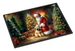 Wheaten Terrier And Santa Claus Doormat Front Door Mat Indoor Outdoor Rugs For Entryway, Non Slip Washable Low Pile, 24H X 36W_maomaolike.com