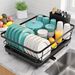 Sakugi Dish Drying Rack - Stainless Steel Dish Rack With Drainboard For Kitchen Counter And Sink, 15.6" D X 12" W X 5" H, Black_maomaolike.com