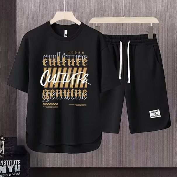 Men's Clothing 2024 Waffle Casual Summer Suit Men's Loose Teen Short sleeved T shirt Shorts Handsome Two piece Suit_maomaolike.com