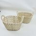 High-Value Handmade Desktop Bedside Grid Storage Hollow Handheld Basket Japanese Simple Cute Straw Weaving_maomaolike.com