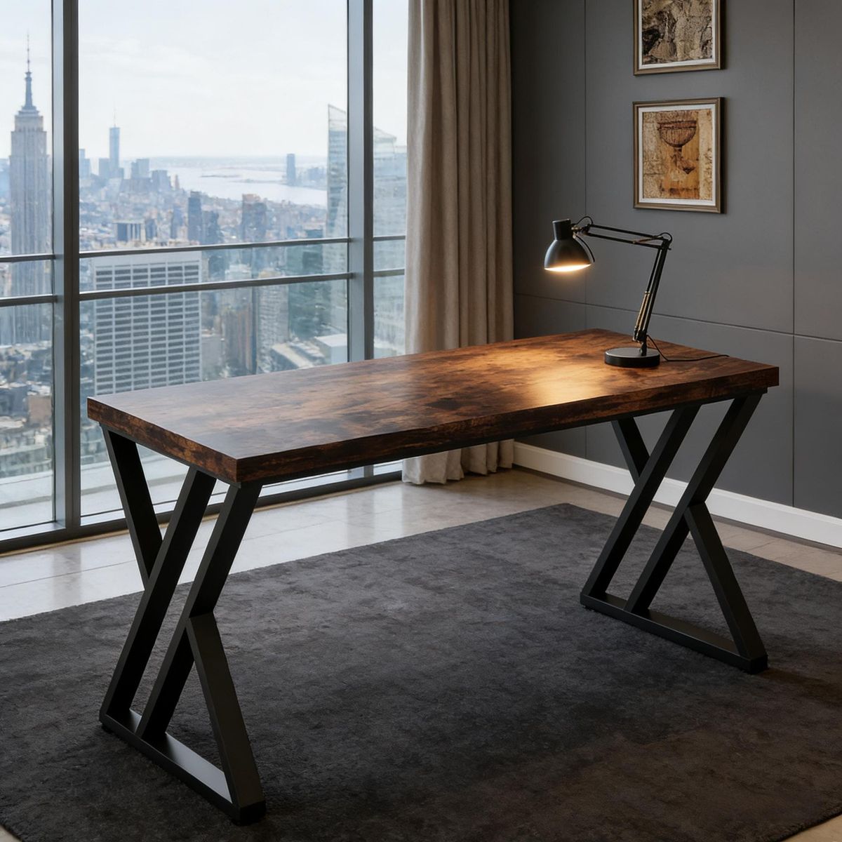 Heavy-Duty Computer Desk, 55" Simple Study Desk Writing Table_maomaolike.com
