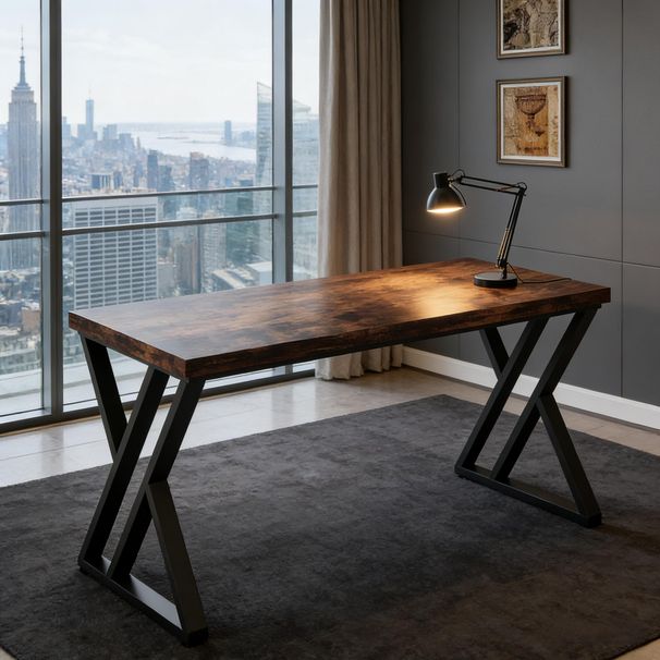 Heavy-Duty Computer Desk, 55" Simple Study Desk Writing Table_maomaolike.com