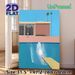 Poolside Modern Building Painting Poster, Minimalist Pastel-toned Pool Splash & Architecture Scene Poster, Calming Vacation-style Decor Ideal For_maomaolike.com
