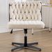 Armless Office Desk Chair No Wheels, WHITE_maomaolike.com