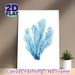 Blue Coral Painting Poster, Soft Watercolor Style Blue Coral Poster, Delicate Textured Design Brings Coastal Vibe, Suitable For Living Room, Bathroom_maomaolike.com