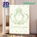 Claddagh Themed Painting Poster, Soft Green Minimal Line Art Floral Pattern Poster, Conveys Love, Loyalty And Friendship, Ideal For Living Room_maomaolike.com