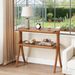 Wood End Table, Farmhouse Side Table With 2-Tier Storage Shelf_maomaolike.com