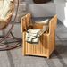2-in-1 Outdoor Side Table With Storage Acacia Wood Slatted Coffee Table Square/Round Slatted End Storage Box As Side Table And Storage Box Reinforced Crossbars And Protective Foot Pads_maomaolike.com