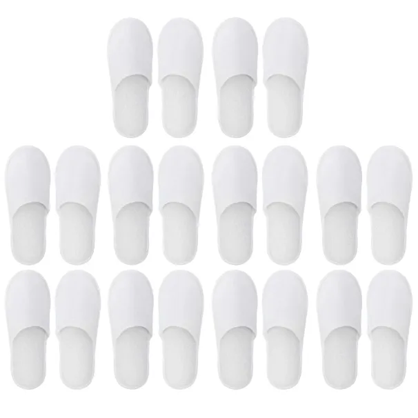 10pairs Spa Brushed Plush Closed-toe Disposable Slippers Men And Women Suitable For Families Guest Hotel Tra_maomaolike.com