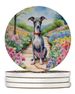 Italian Greyhound Spring Path Large Sandstone Coasters Pack Of 4 Absorbent Round Coasters Decor Gifts For Men Or Women, 4 In, Multicolor_maomaolike.com