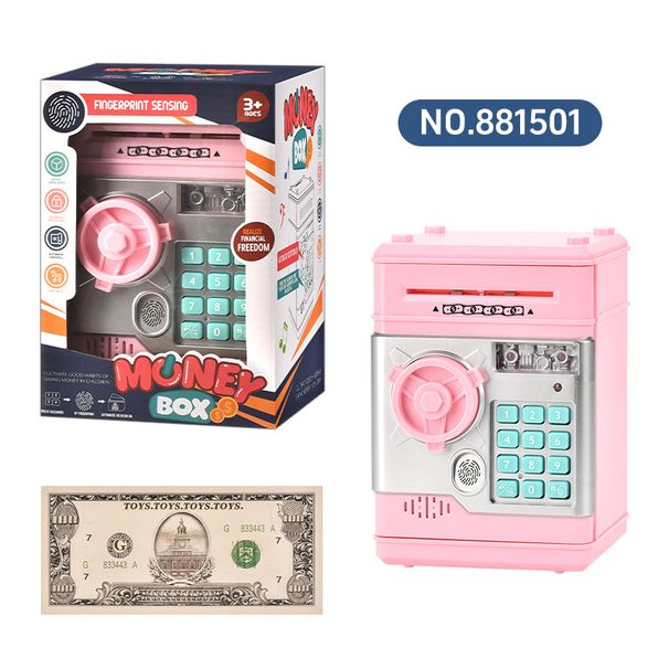 Home & Garden Mini ATM Children's Fingerprint Banknote Verification Password Lock Piggy Bank Toy Boys Girls Toy Gift_maomaolike.com