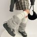 y2k knitted patchwork woolly socks Millennium Spice Grey leg tops Warm pile socks_maomaolike.com