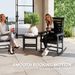 2 Pieces Outdoor Rocking Chairs, HDPE Patio Rockers With 28" High Back, Wide Armrests For Porch Backyard, Black_maomaolike.com