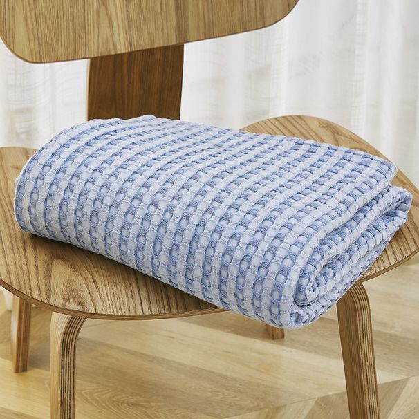 Home Garden Bamboo Cotton Lunch Break Sofa Blanket Waffle Blanket_maomaolike.com
