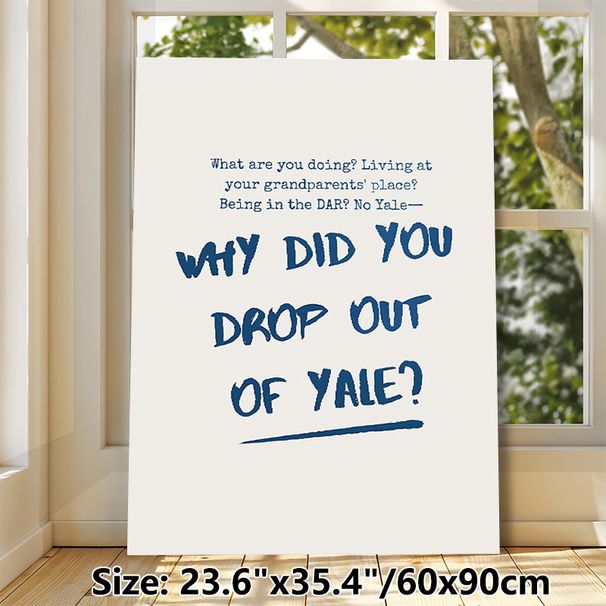 Yale Quote Themed Painting Poster, Bold Navy Typographic Poster, Witty Text Design Ideal For Bedroom, Study Room And Modern Living Space Decor_maomaolike.com