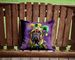 Mastiff King Of Mardi Gras Throw Pillow Machine Washable, Indoor Outdoor Decorative Pillow For Couch, Bed Or Patio, 14Hx14W_maomaolike.com