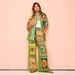 Women's Clothing fashion personality printing short-sleeved holiday leisure loose tie suit_maomaolike.com
