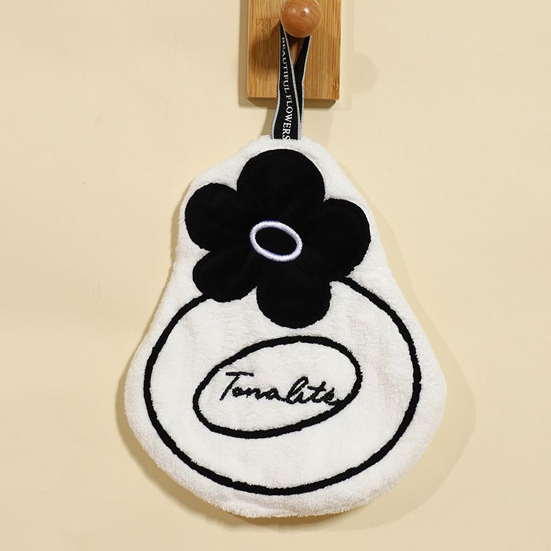 Modern Simple Hangable Fleece Household Kitchen Bathroom White Absorbent Double Layer Thick Hand Towel_maomaolike.com