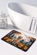 Golden Retriever Spooky Halloween Memory Foam Kitchen Mat Machine Washable Anti-Fatigue Mat Cushion Comfort Bath Mat Or Kitchen Rug_maomaolike.com
