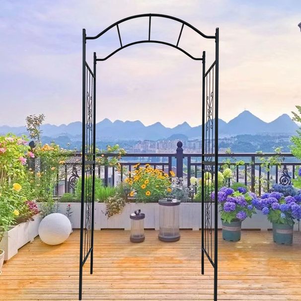 Metal Garden Arch Garden Arbor Trellis Climbing Plants Support Arch Outdoor Arch Wedding Arch Party Events Archway Black_maomaolike.com