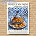 Moroccan Tajine Painting Poster, Vibrant Traditional Moroccan Cuisine Scene Poster, Features Authentic Recipe Details, Ideal For Kitchen And Dining_maomaolike.com
