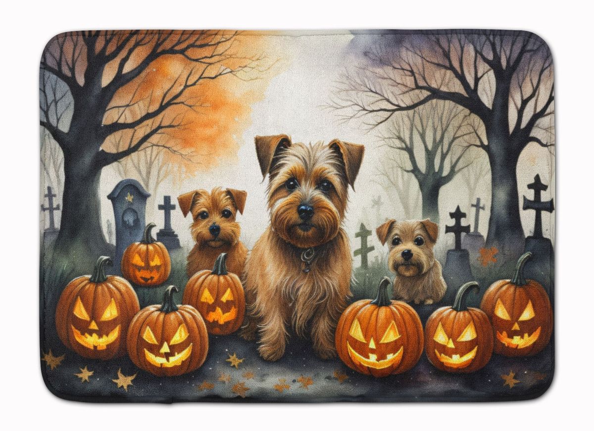 Norfolk Terrier Spooky Halloween Memory Foam Kitchen Mat Machine Washable Anti-Fatigue Mat Cushion Comfort Bath Mat Or Kitchen Rug_maomaolike.com