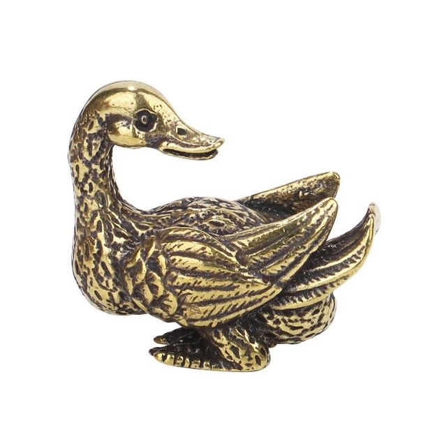 Handmade Pure Copper Creative Pair Of Small Ducks Antique Bronze Decoration For Study Room Dormitory Gift Tea Pet Collectible Disp_maomaolike.com