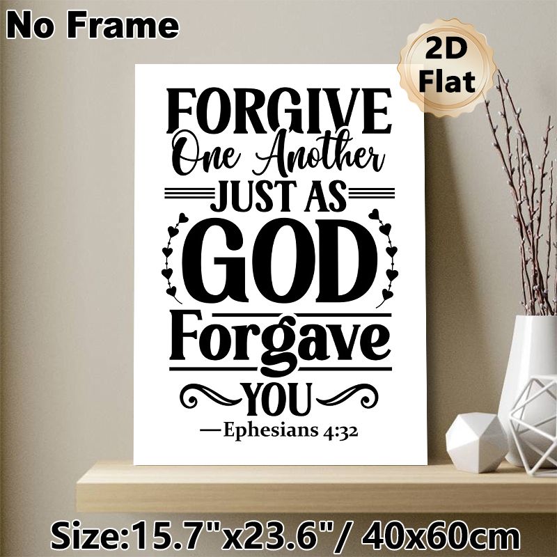 Bible Verse Themed Painting Poster, Minimalist Black & White Typographic Poster, Inspirational Religious Message Decor Ideal For Home, Living Room And_maomaolike.com