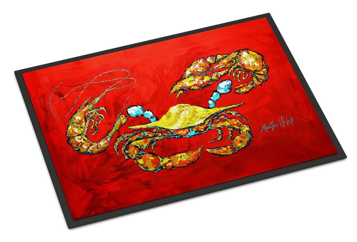 Seafood Sandwich Crab Shrimp Crawfish Doormat Front Door Mat Indoor Outdoor Rugs For Entryway, Non Slip Washable Low Pile, 24H X 36W_maomaolike.com