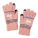 Christmas sock Extra fleece Christmas Deer jacquard knitted warm touch screen gloves with finger for outdoor use_maomaolike.com