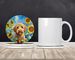 Labradoodle In Sunflowers Large Sandstone Coasters Pack Of 4 Absorbent Round Coasters Decor Gifts For Men Or Women, 4 In, Multicolor_maomaolike.com