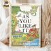 Shakespeare's As You Like It Painting Poster, Vintage Literary Style Illustrated Poster, Woodland Scene With Bard & Forest Animals, Infuses Classic_maomaolike.com