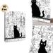 Black Cat & Chemistry Lab Painting Poster, Monochrome Sketch-style Poster, Artistic Design With Lab Glassware And Chemical Formulas, Ideal For Home_maomaolike.com