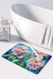 Peonies In Watercolor Memory Foam Kitchen Mat Machine Washable Anti-Fatigue Mat Cushion Comfort Bath Mat Or Kitchen Rug_maomaolike.com